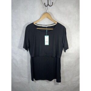 Smallshow Maternity Nursing Shirt Black Size L